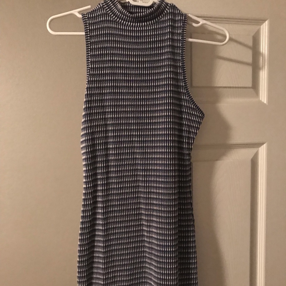 Blue striped bodycon dress